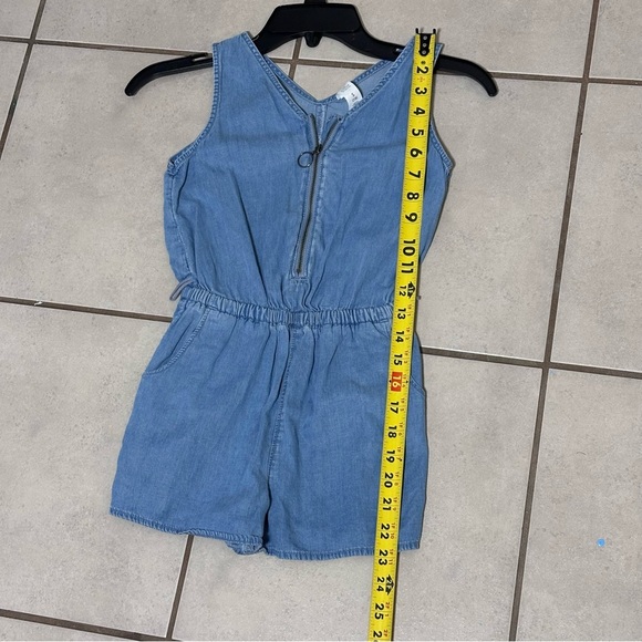 Justice Girls Denim Romper Shorts Size S (7/8). - Picture 8 of 8